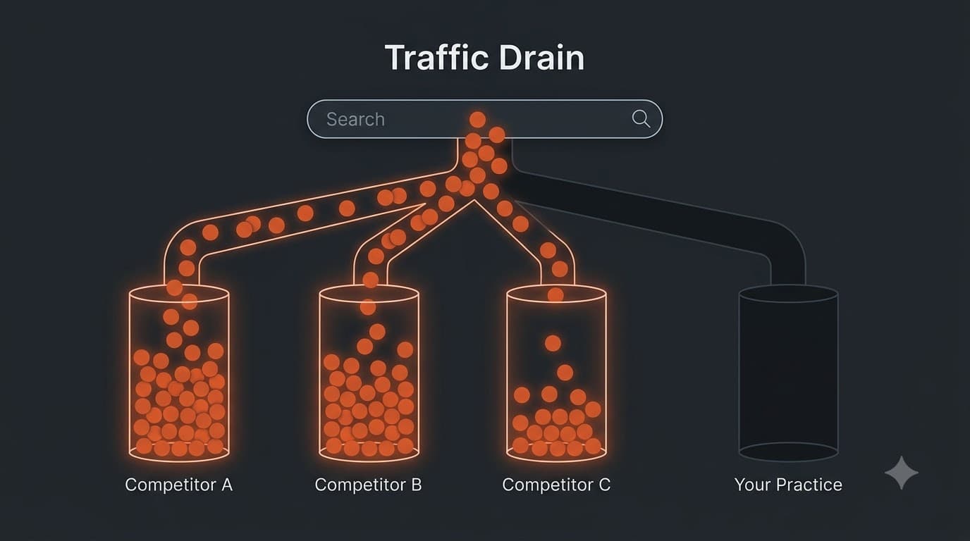 Traffic drain: search leads funneling to competitors while your business gets nothing